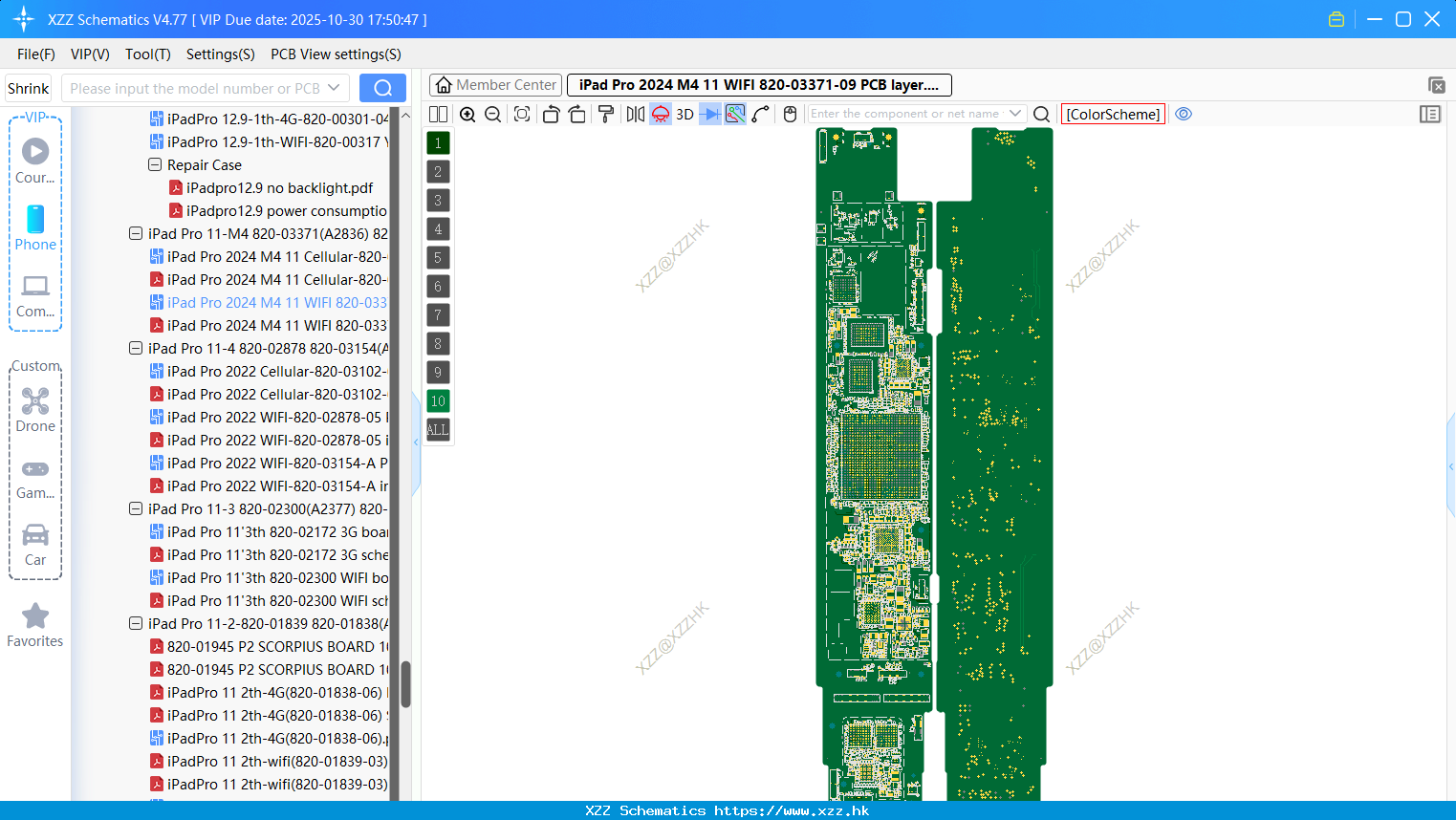 IPad Pro 2024 M4 11 WIFI 820-03371-09 PCB Layer